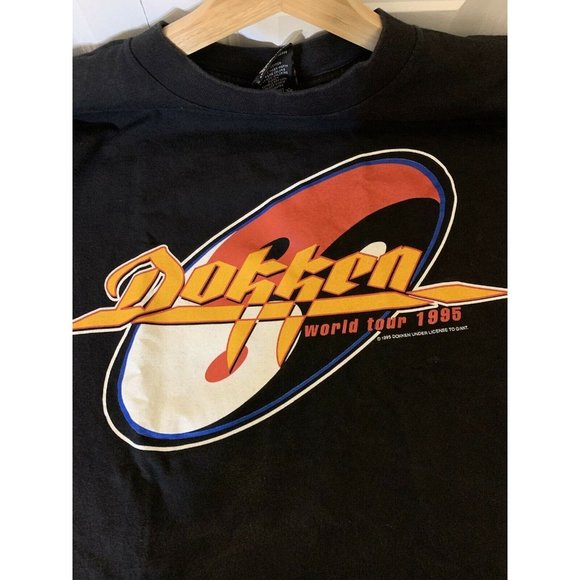 Vintage DOKKEN WORLD TOUR 1995 Men’s Sz XL T Shirt‎ Rock Metal Giant Tag Black - Picture 3 of 9